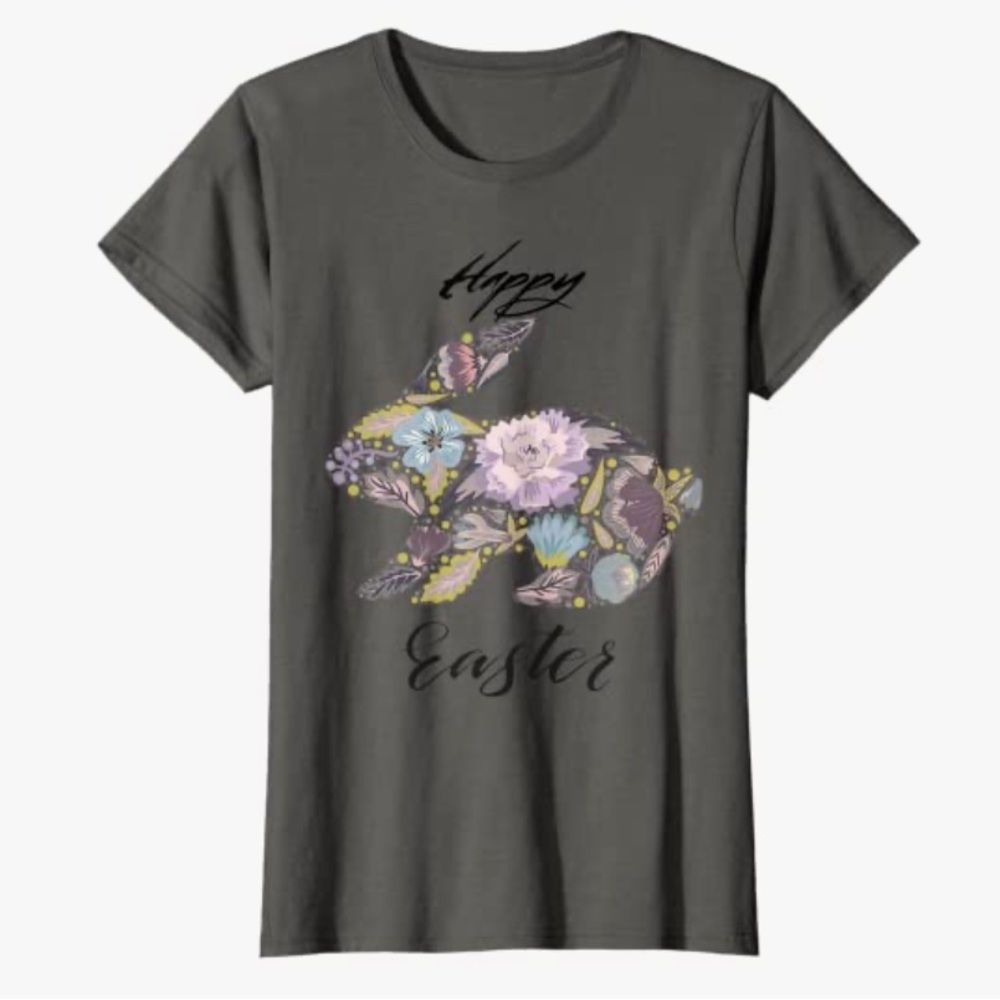 Happy Easter bunny women’s short sleeve shirt Sz M